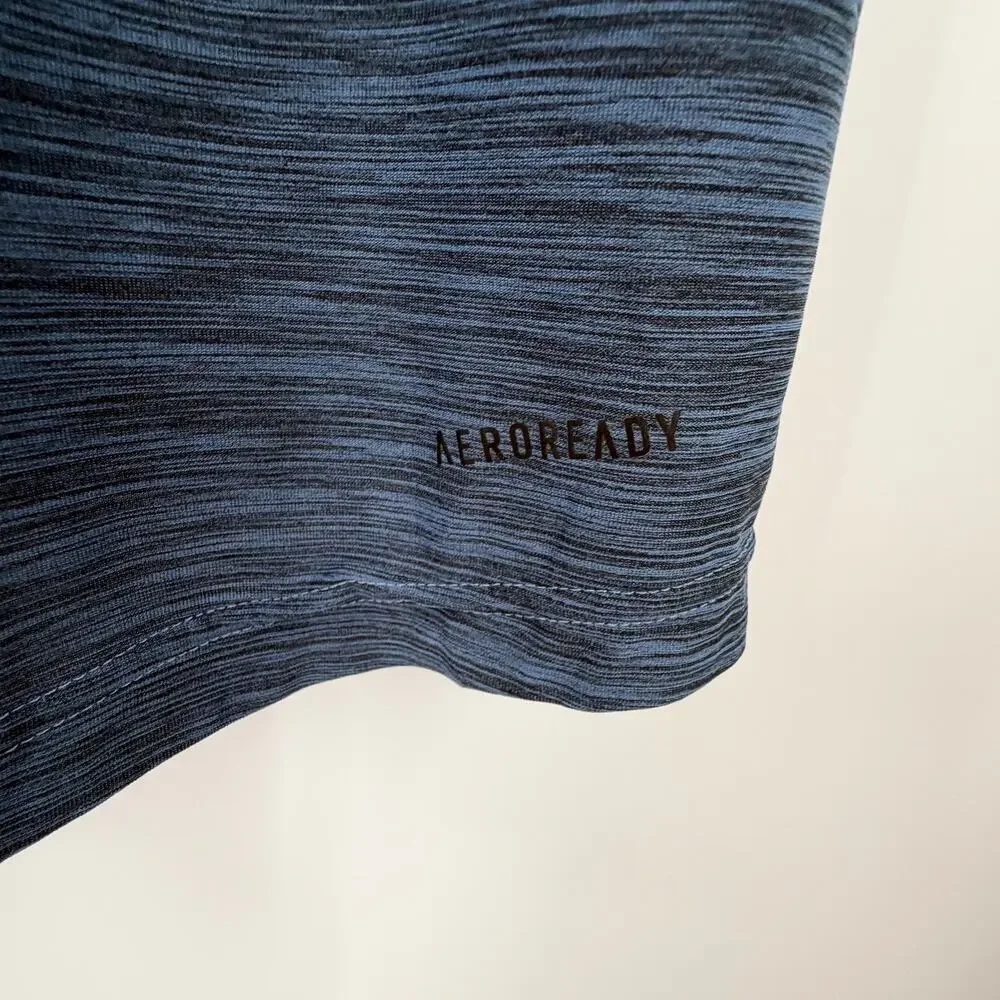 Adidas Aeroready Primegreen Blue Heather Performance Tee Shirt Men’s M